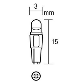 Żarówka Dioda T5 W2x4,6d 12V biała 2 sztuki