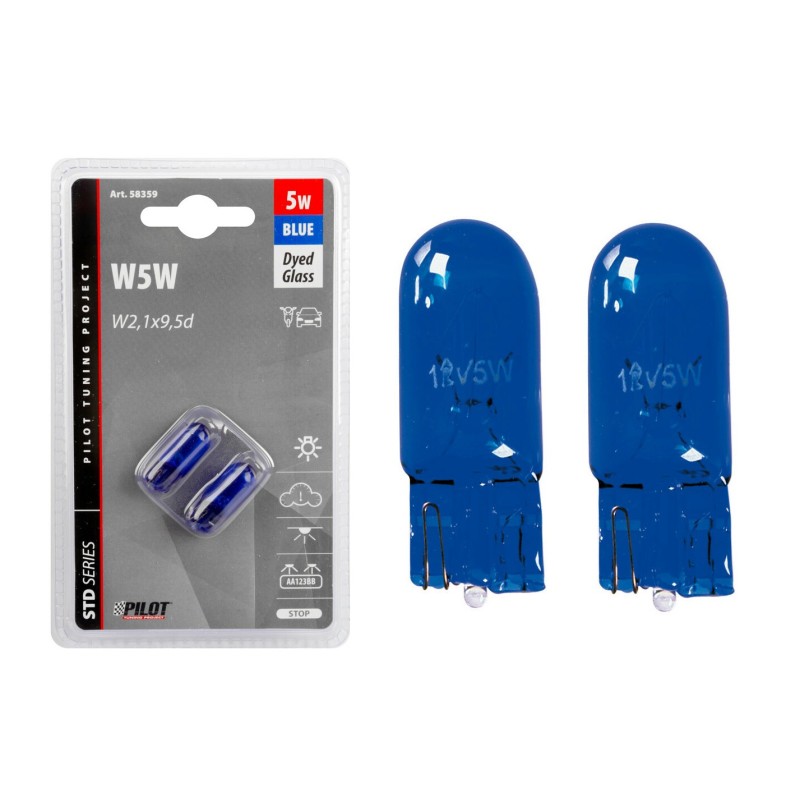 Żarówka W5W  5W 12V W2,1x9,5d  BIAŁA EXTRA 2 sztuki