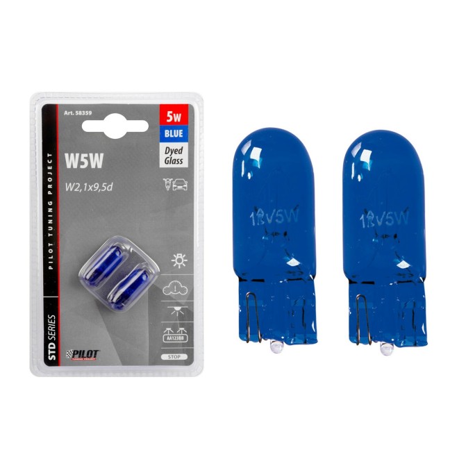Żarówka W5W  5W 12V W2,1x9,5d  BIAŁA EXTRA 2 sztuki