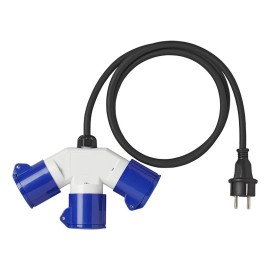 Adapter kablowy 150cm 3x1,5mm2 z wtyczki Schuko do 3x CEE