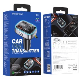 Transmiter FM BOROFONE Bluetooth 2x USB MICROSD - QC 3.0 18W 2,4A CZARNY