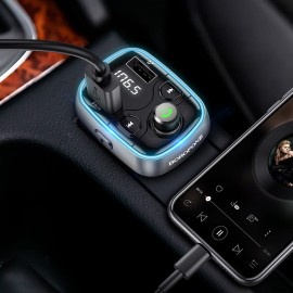 Transmiter FM BOROFONE Bluetooth 2x USB MICROSD - QC 3.0 18W 2,4A CZARNY