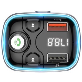 Transmiter FM BOROFONE Bluetooth 2x USB MICROSD - QC 3.0 18W 2,4A CZARNY