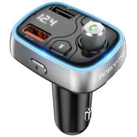 Transmiter FM BOROFONE Bluetooth 2x USB MICROSD - QC 3.0 18W 2,4A CZARNY