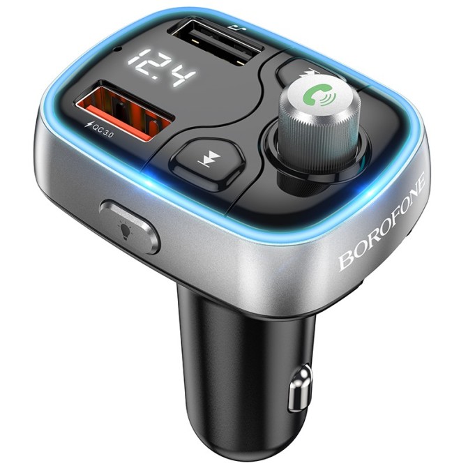 Transmiter FM BOROFONE Bluetooth 2x USB MICROSD - QC 3.0 18W 2,4A CZARNY