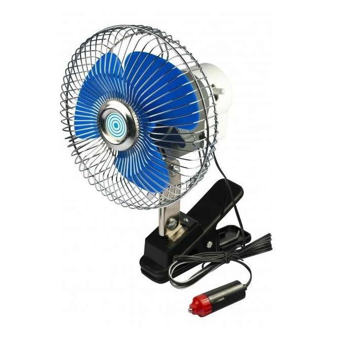 Wentylator chrom 12V 6'' z klipsem