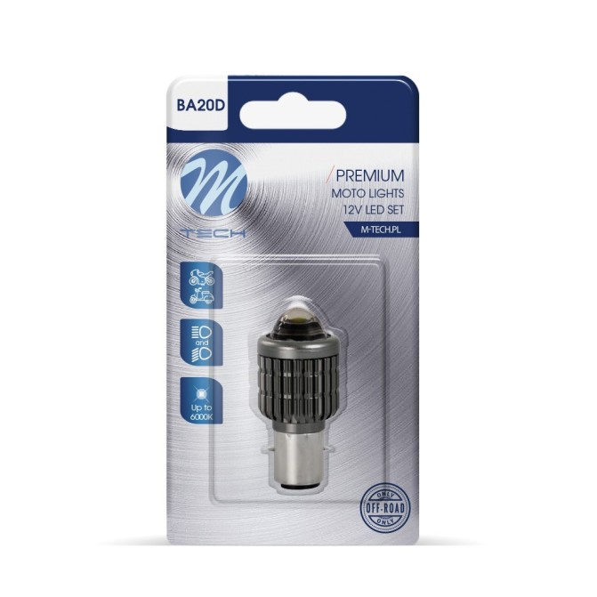 Żarówka Dioda LED S2 BA20D 12V white MOTO