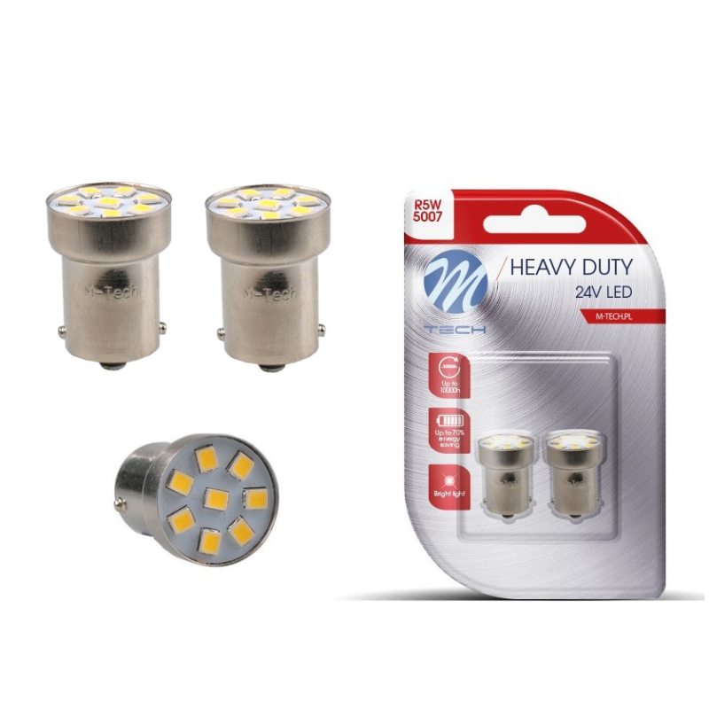 Żarówka 8 LED R5W BA15s 24V