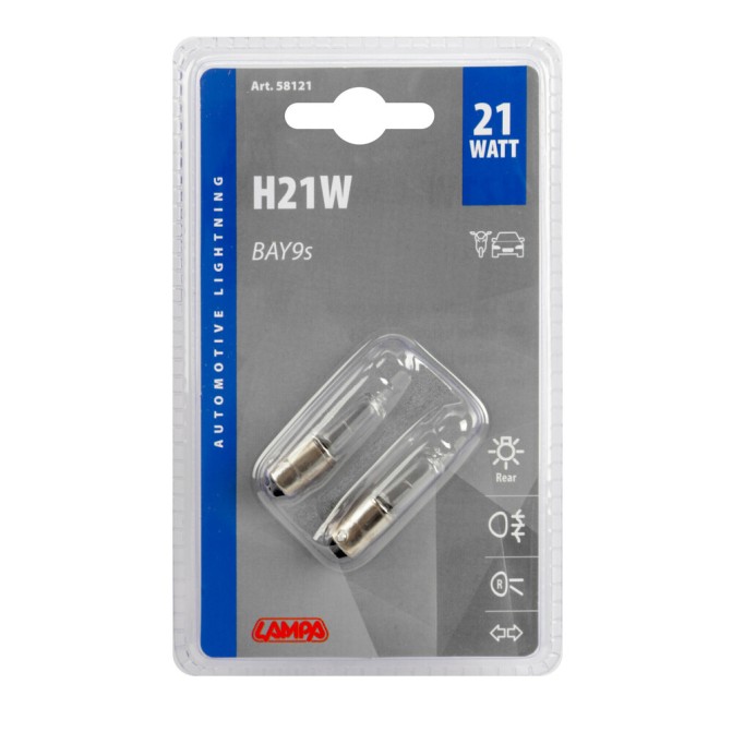 Żarówki H21W 21W BAY9s 12V 2 sztuki blister