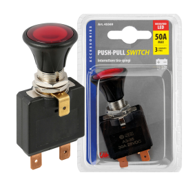 Przełącznik włącznik push-pull ze światłem LED 12/24 V 50 A
