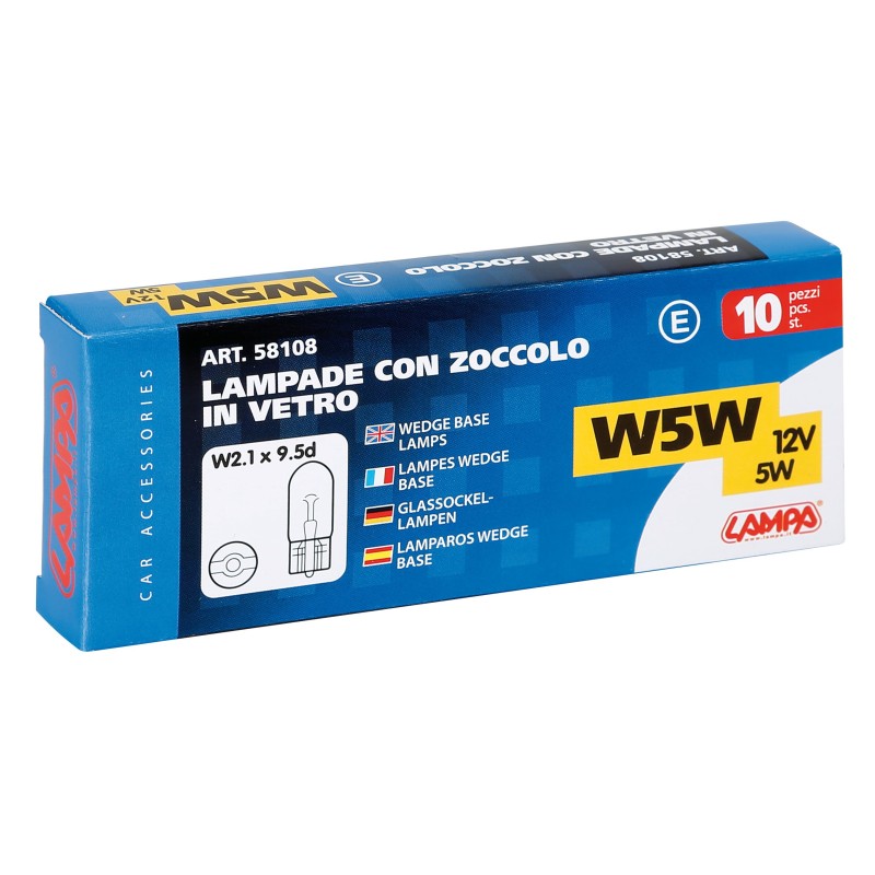 Żarówka 12V W3W T10 W2,1x9,5d 3W LAMPA 10 sztuk