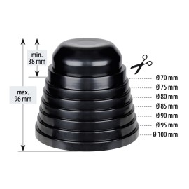 Kapturek lampy do żarówek LED 70- 100 mm