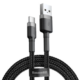 Kabel BASEUS TYP-C QC 3.0 A  1m czarny / czarno-czerwony oplot