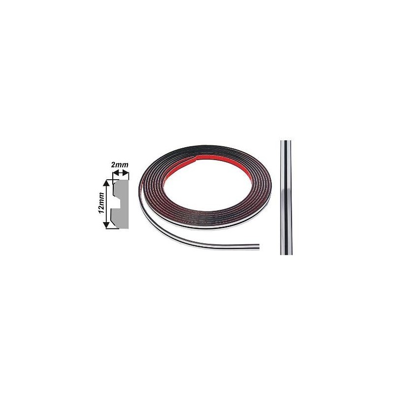 Listwa chrom z czarnym paskiem 12mm 8m