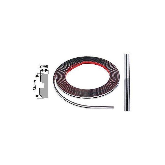 Listwa chrom z czarnym paskiem 12mm 8m