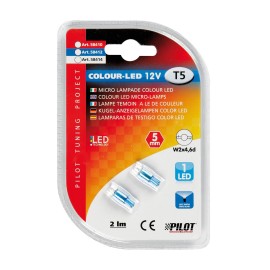 Żarówka Dioda T5 W2x4,6d 12V niebieska 2 sztuki