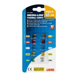Bezpieczniki płytkowe MINI LOW niski profil 12/32V