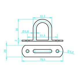 Ucho do plandeki owal śred. 32,3mm 2szt