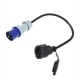 Adapter kabel 40 cm CEE - SCHUKO kamper.