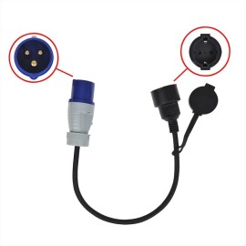 Adapter kabel 40 cm CEE - SCHUKO kamper.