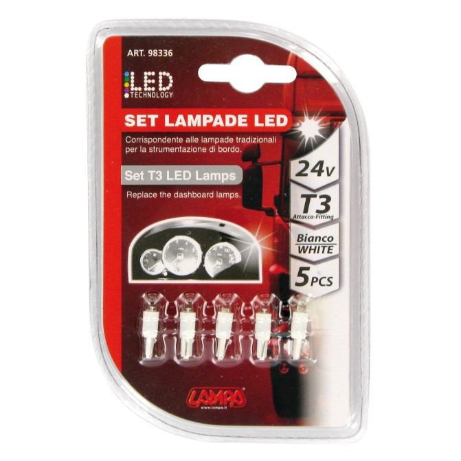 Dioda T3 W2x4,6d 3mm 24V 5 szt biała