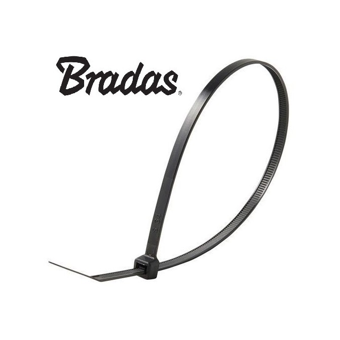 Opaska zaciskowa plastikowa czarna 3,6-150mm BRADAS