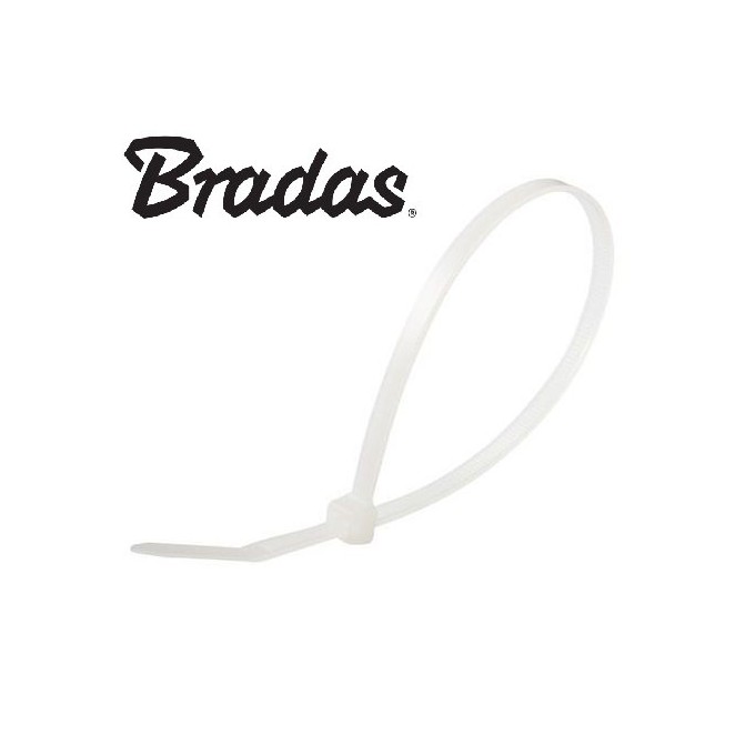 Opaska zaciskowa plastikowa biała 3,6-200mm BRADAS