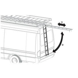 Drabina aluminonwa na drzwi busa 210cm  C-1