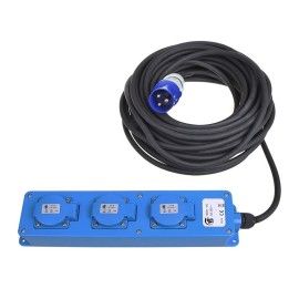 Przedłużacz 20m Gniazdo 3- drożne CEE  2xSchuko + 1x2-USB