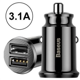 Baseus mini ładowarka samochodwa szybka 2xUSB 3.1A