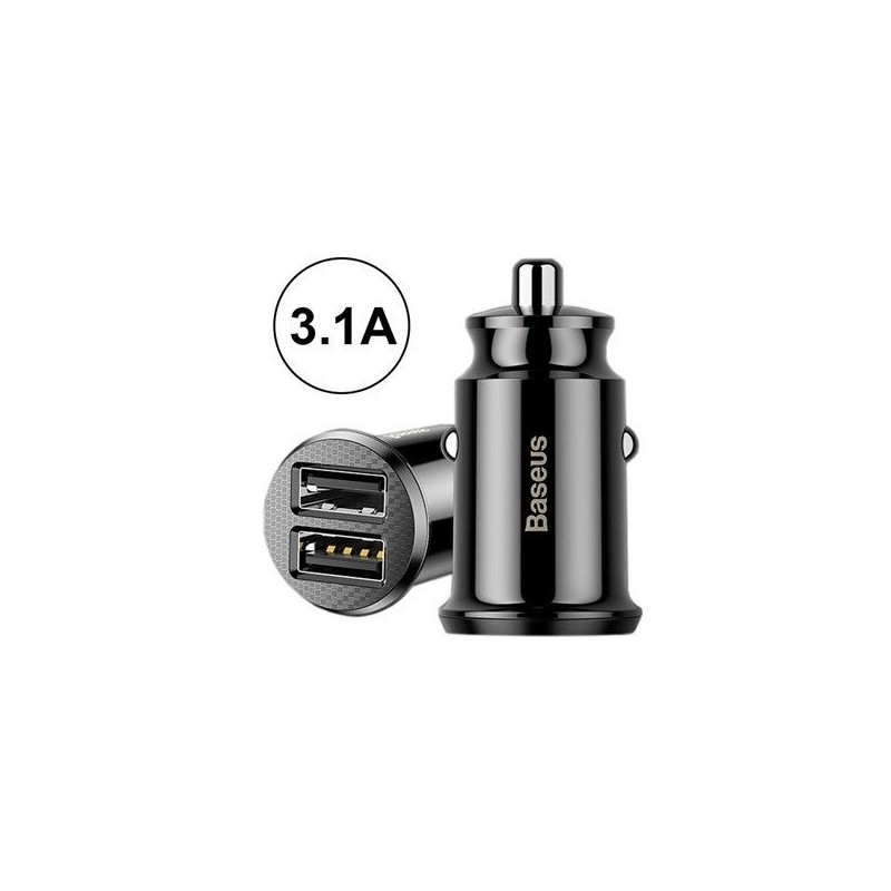 Baseus mini ładowarka samochodwa szybka 2xUSB 3.1A