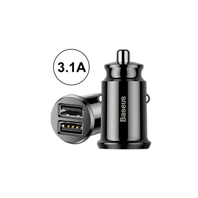 Baseus mini ładowarka samochodwa szybka 2xUSB 3.1A